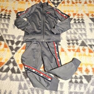 Levi Grey Track Suit with Red, White and Blue Stripe Size 3T